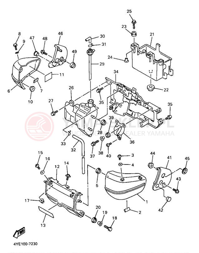 Schemat "Pokrywa boczna" do Yamaha XVZ13LTJ/XVZ13LTJC