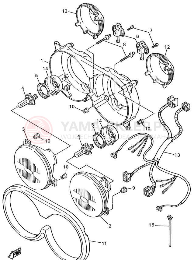 Schemat "Lampa przód" do Yamaha FZR600RLC/FZR600RL