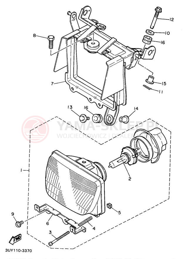 Schemat "Lampa przód" do Yamaha XT600EEC/XT600EE