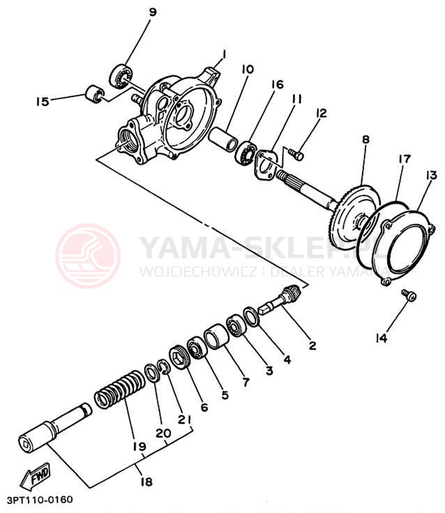 Schemat "Wał napędowy" do Yamaha YZINGER PW50L1