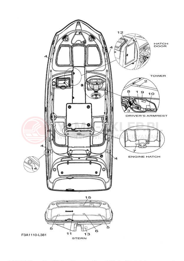 Schemat "naklejki" do Yamaha AR190 EARLY RX1800AM/RX1800BM