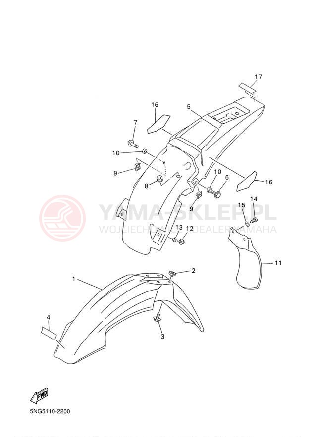 Schemat "błotnik" do Yamaha WR426F WR426FP