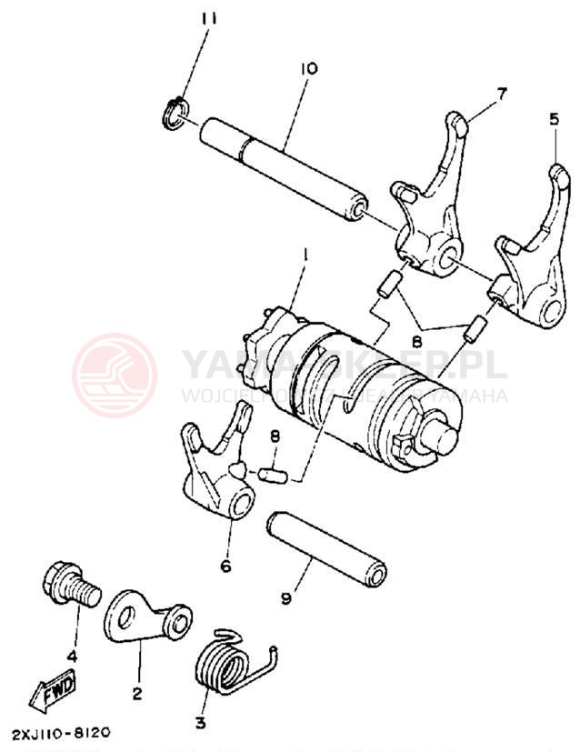 Schemat "Wodziki, automat" do Yamaha BLASTER YFS200W