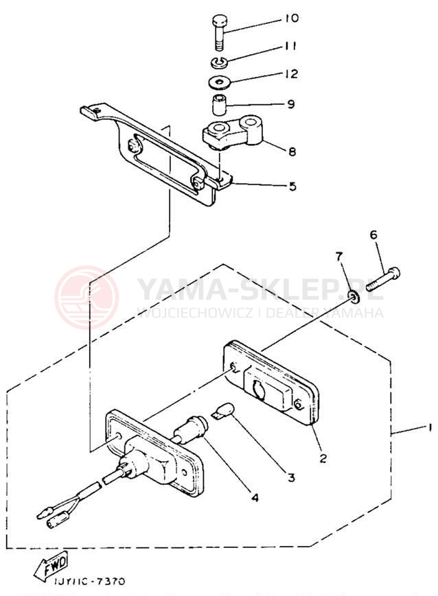 Schemat "lampa tył" do Yamaha WARRIOR YFM350XE_M