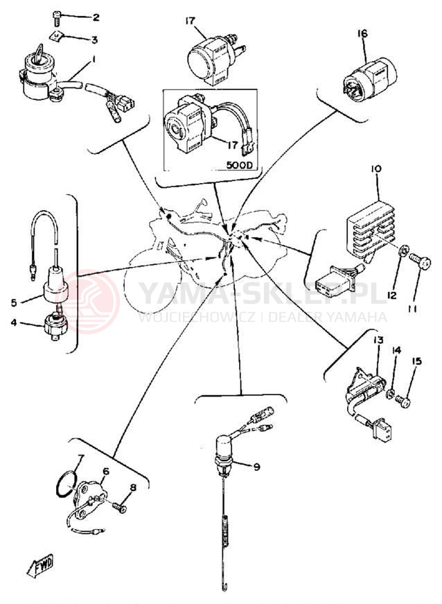 Schemat "układ elektryczny" do Yamaha XS500D
