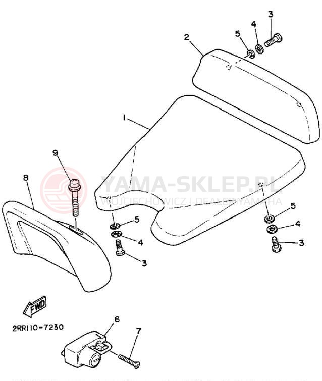 Schemat "siedzenie" do Yamaha YSR50A