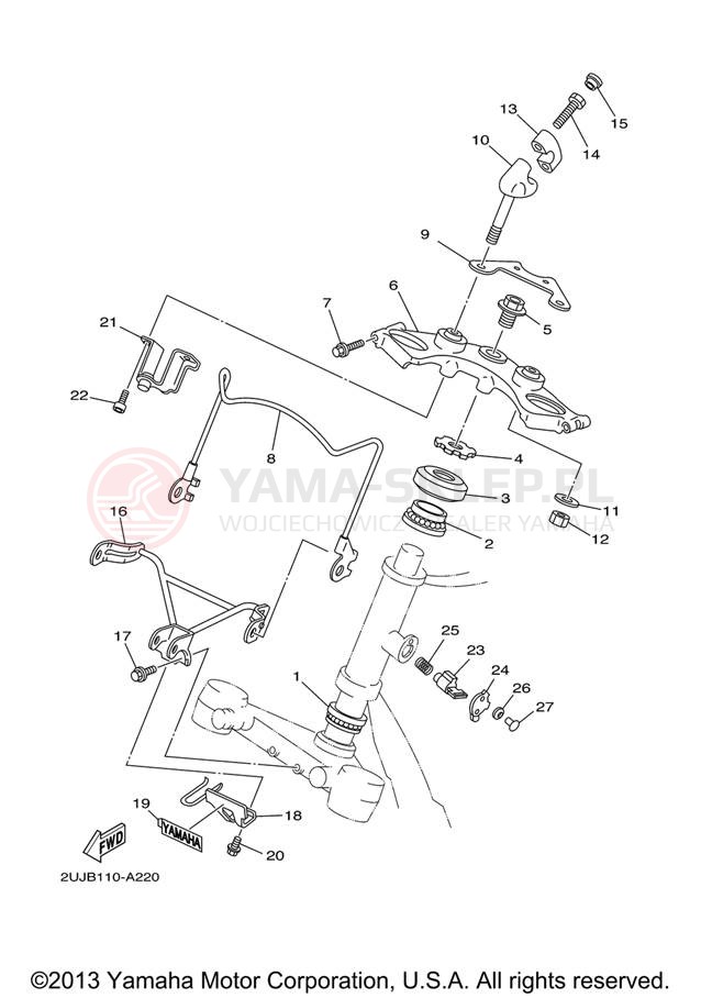 Schemat "Półki zawieszenia" do Yamaha VIRAGO 250 XV250VC/XV250V