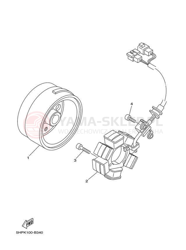 Schemat "prądnica" do Yamaha TT-R125E TTR125ET/TTR125LET