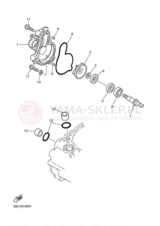 Schemat "Pompa wody" do Yamaha WR450F WR450FS