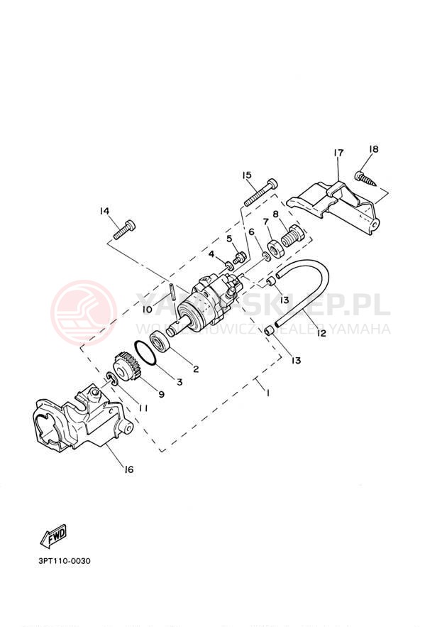 Schemat "Pompa olejowa" do Yamaha YZINGER PW50M1