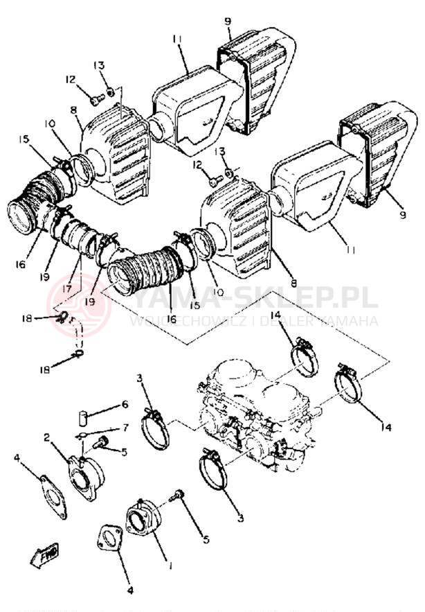 Schemat "Wtrysk paliwa" do Yamaha XS400G