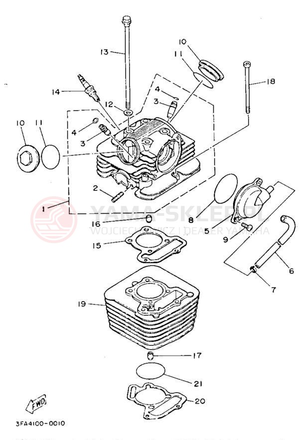 Schemat "cylinder" do Yamaha BREEZE YFA1F