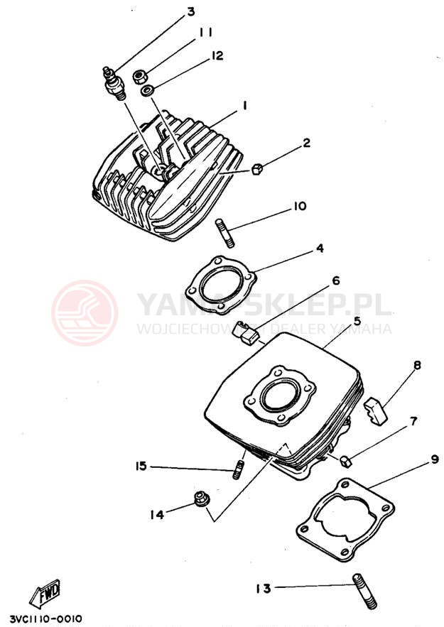 Schemat "cylinder" do Yamaha RT180B