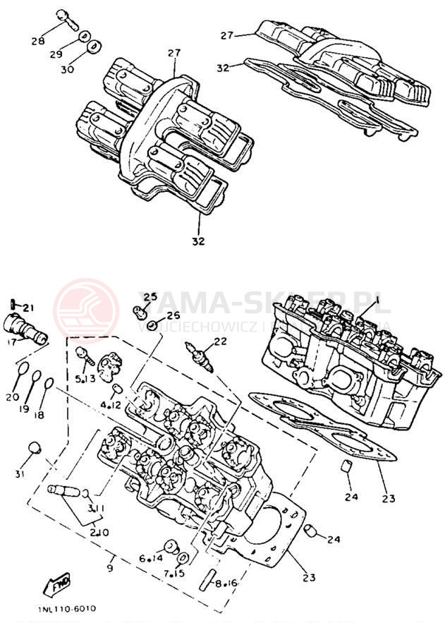 Schemat "głowica" do Yamaha XVZ13TC/XVZ13T