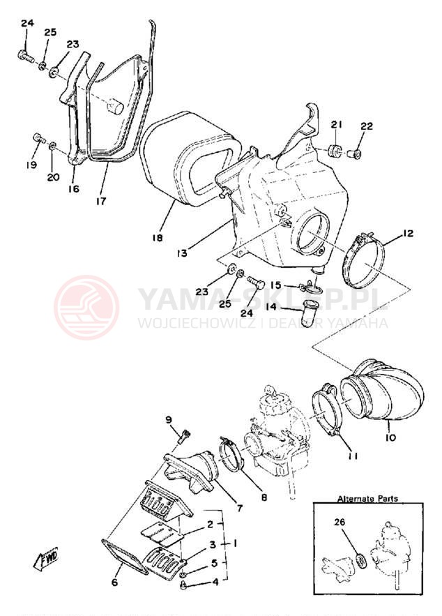 Schemat "Wtrysk paliwa" do Yamaha IT250G