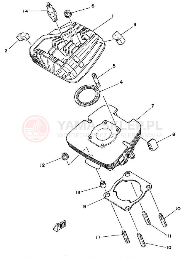 Schemat "cylinder" do Yamaha IT125H