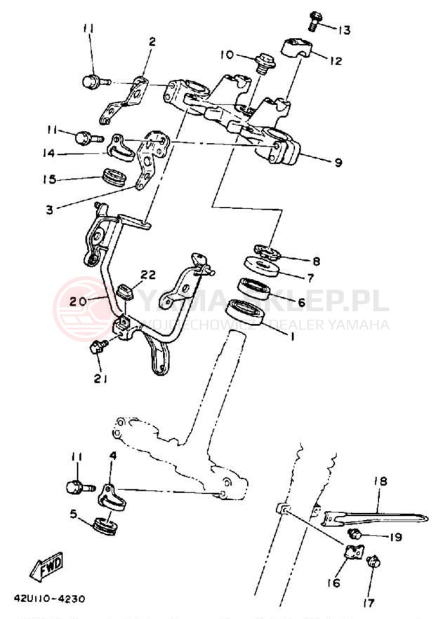 Schemat "Półki zawieszenia" do Yamaha XT250LC/XT250L