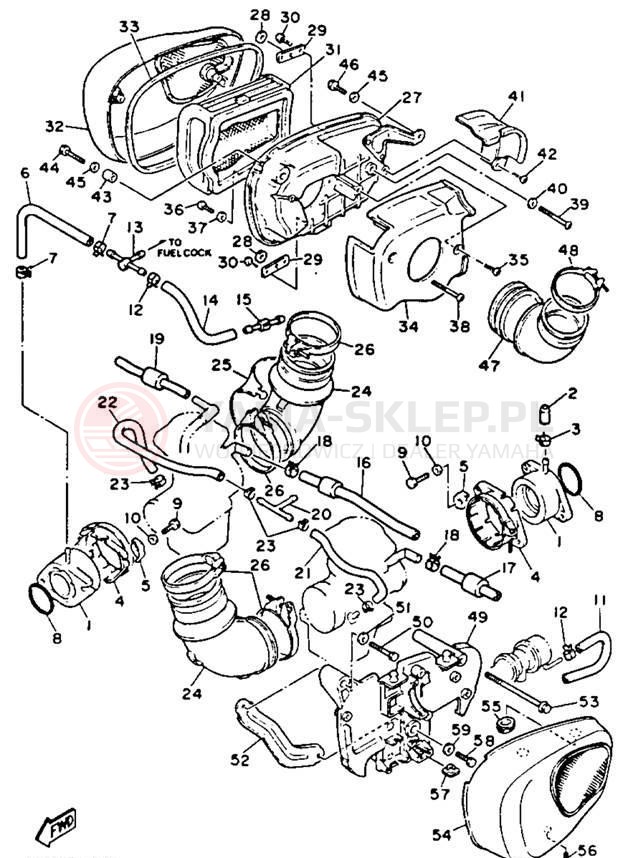 Schemat "Filtr powietrza" do Yamaha VIRAGO 750 XV750E/XV750EC