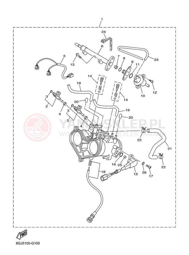 Schemat "Wtrysk paliwa" do Yamaha PHAZER MTX PZ50MTEW