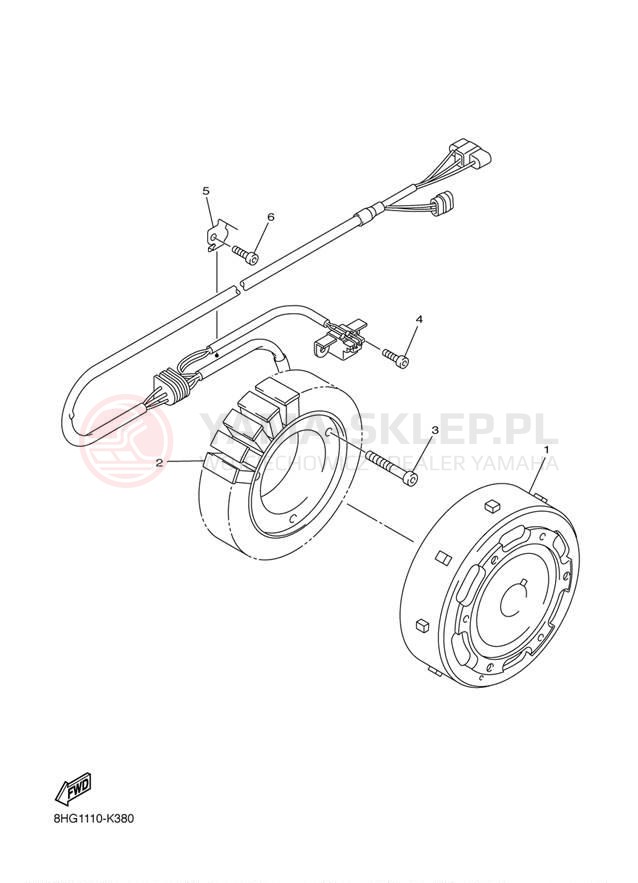 Schemat "prądnica" do Yamaha APEX XTX RX10PXTER/RX10PXTEL