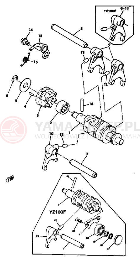Schemat "Wodziki, automat" do Yamaha YZ100E
