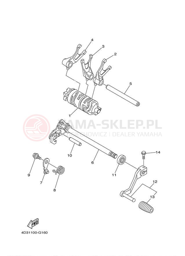 Schemat "Wodziki, automat" do Yamaha RAPTOR 250 YFM25RYL/YFM25RYW