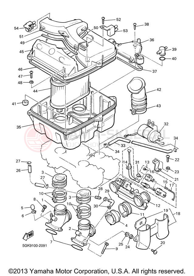 Schemat "Wtrysk paliwa" do Yamaha V-MAX VMX12VC/VMX12V