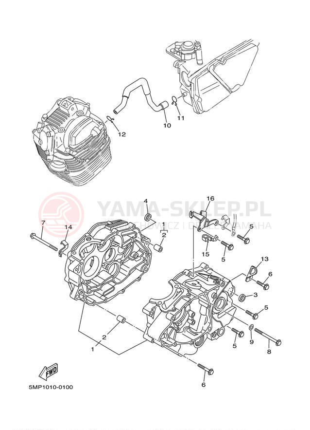 Schemat "Obudowa silnika" do Yamaha XT225 XT225SC/XT225S