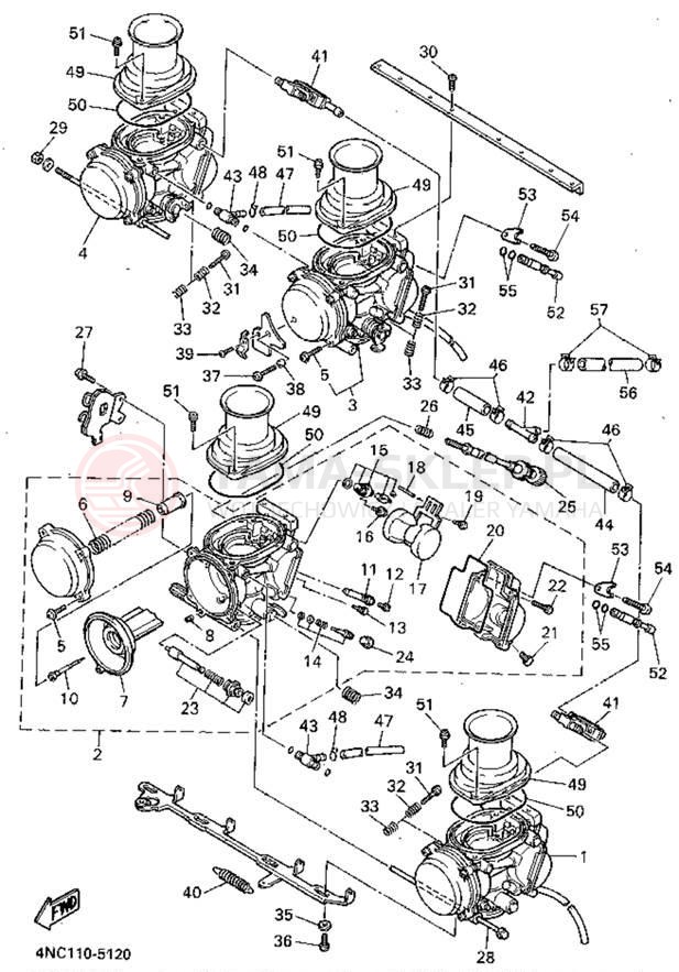 Schemat "Gaźnik" do Yamaha YZF600RGC