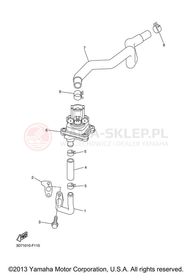 Schemat "System odbioru powietrza" do Yamaha WR250R WR25RXCL/WR25RXL