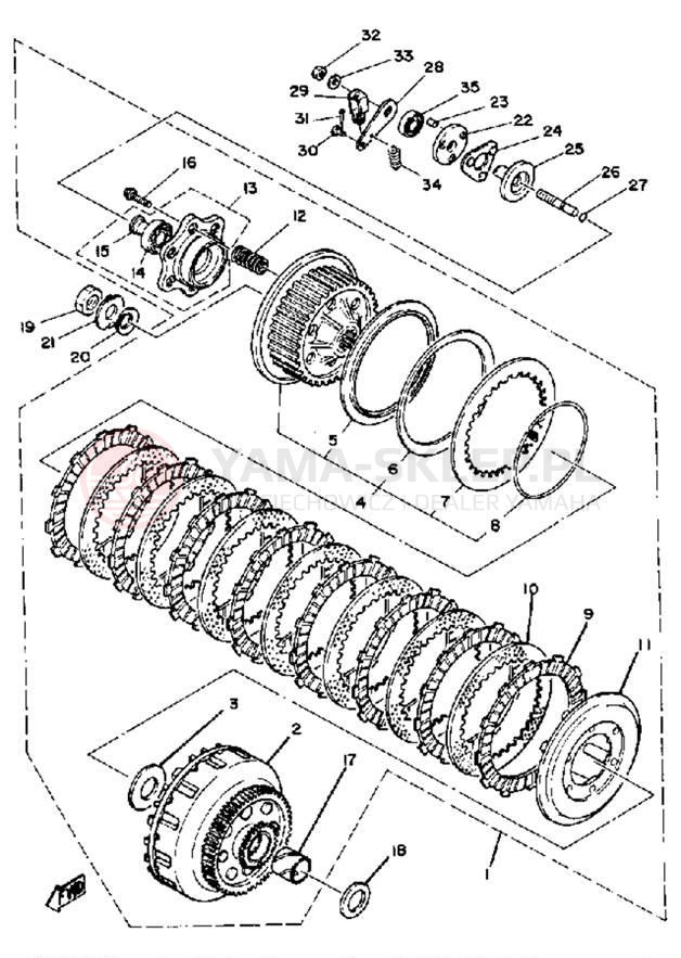 Schemat "sprzęgło" do Yamaha XS1100G