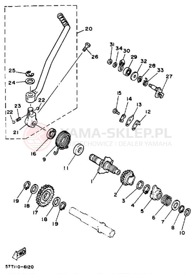 Schemat "rozrusznik" do Yamaha XT350A/XT350AC