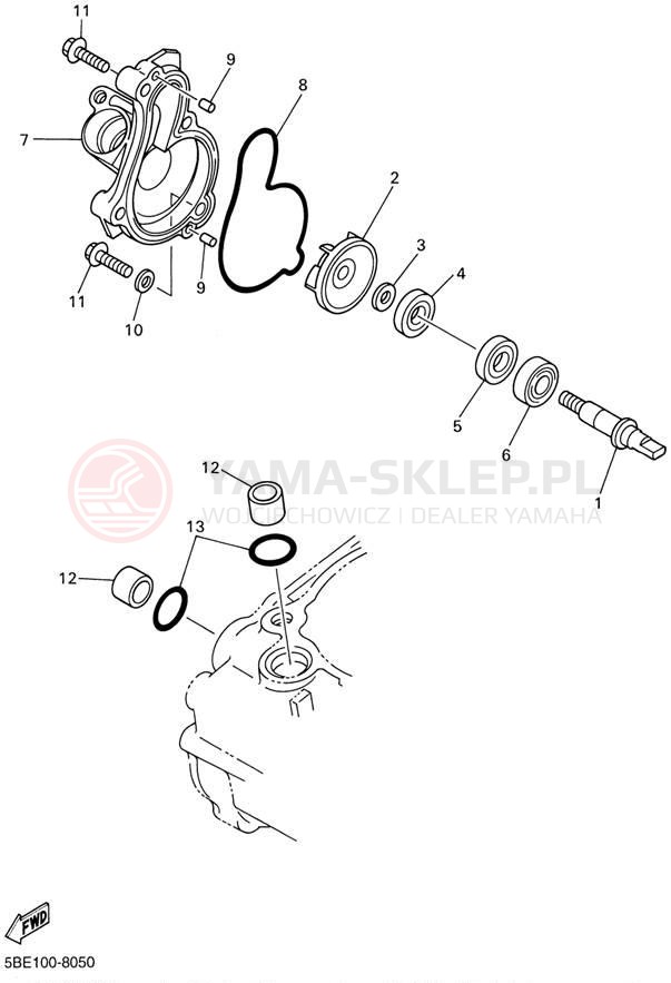 Schemat "Pompa wody" do Yamaha WR400F WR400FL