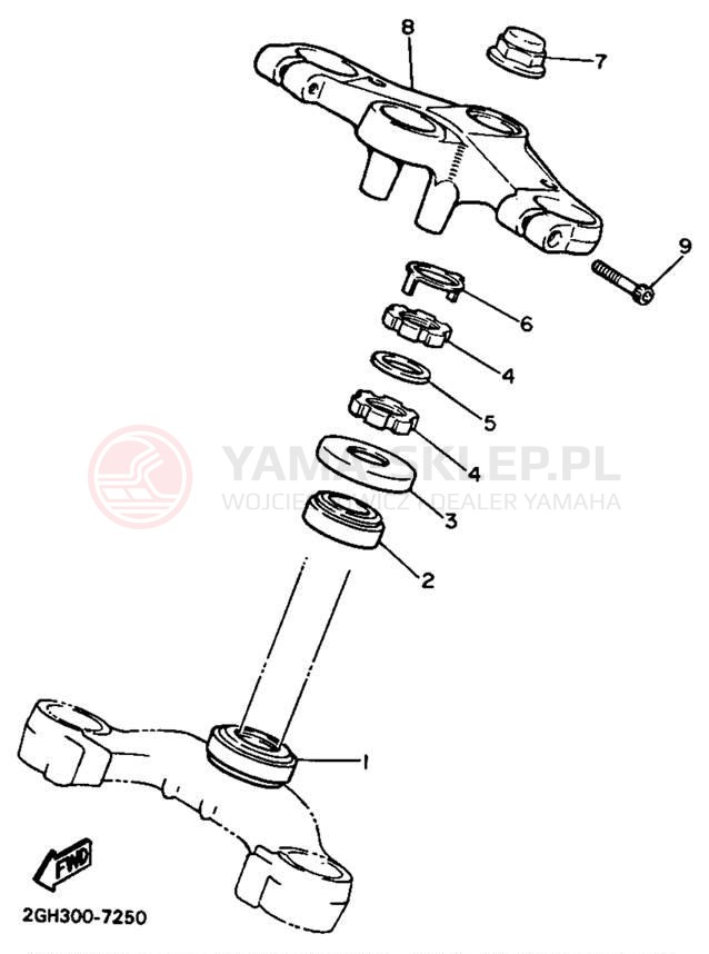 Schemat "Półki zawieszenia" do Yamaha FZR750RU