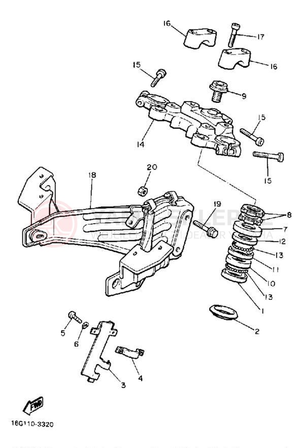Schemat "Półki zawieszenia" do Yamaha XJ650LK