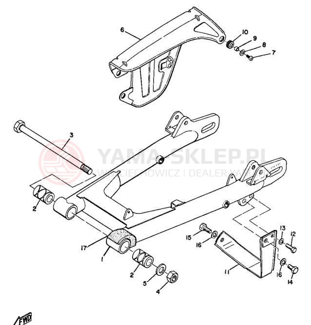 Schemat "Wahacz, osłona łańcucha" do Yamaha AT1C/CT1C/AT1MX