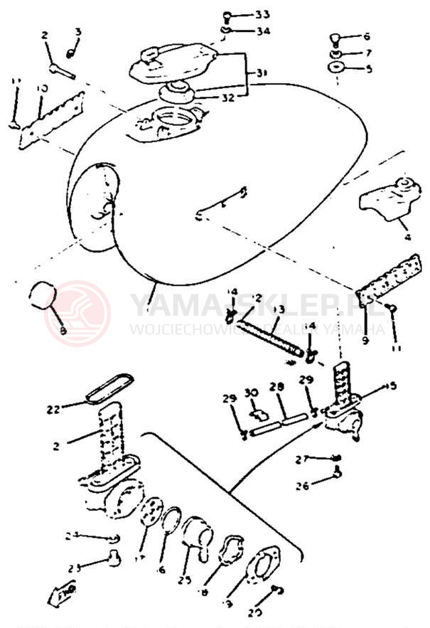 Schemat "zbiornik paliwa" do Yamaha XS650H