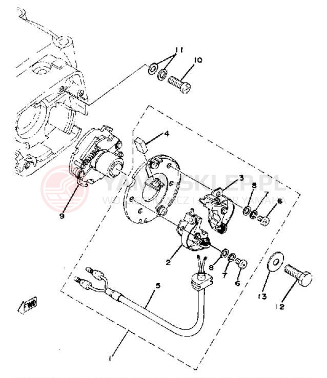 Schemat "Czujnik hamulca" do Yamaha XS400E
