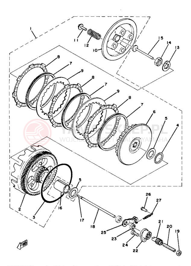 Schemat "sprzęgło" do Yamaha GTMXD