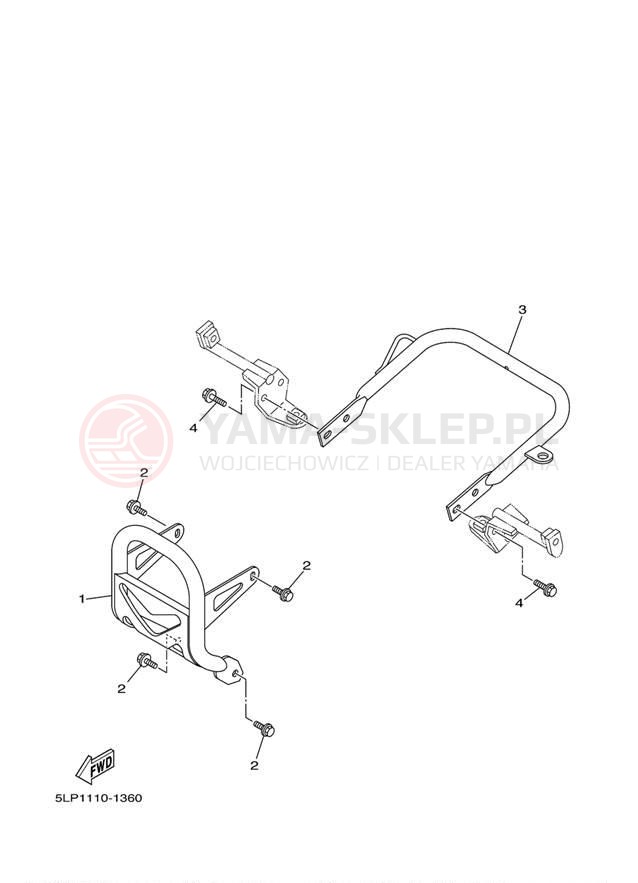 Schemat "osłona / stelaż" do Yamaha RAPTOR SE YFM660RSET