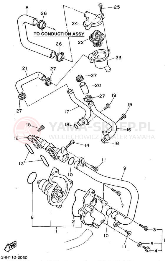 Schemat "Pompa wody" do Yamaha FZR600RG/FZR600RGC