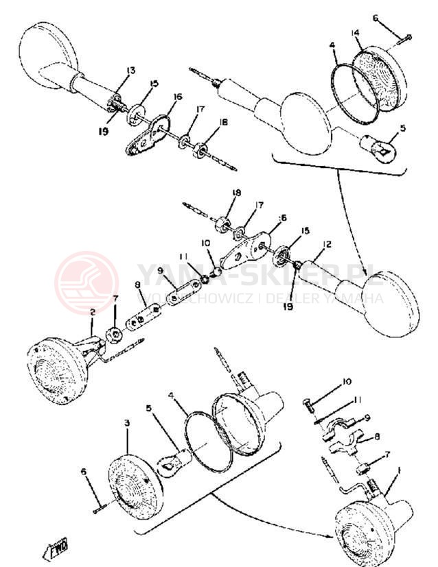 Schemat "kierunkowskazy" do Yamaha DT100A