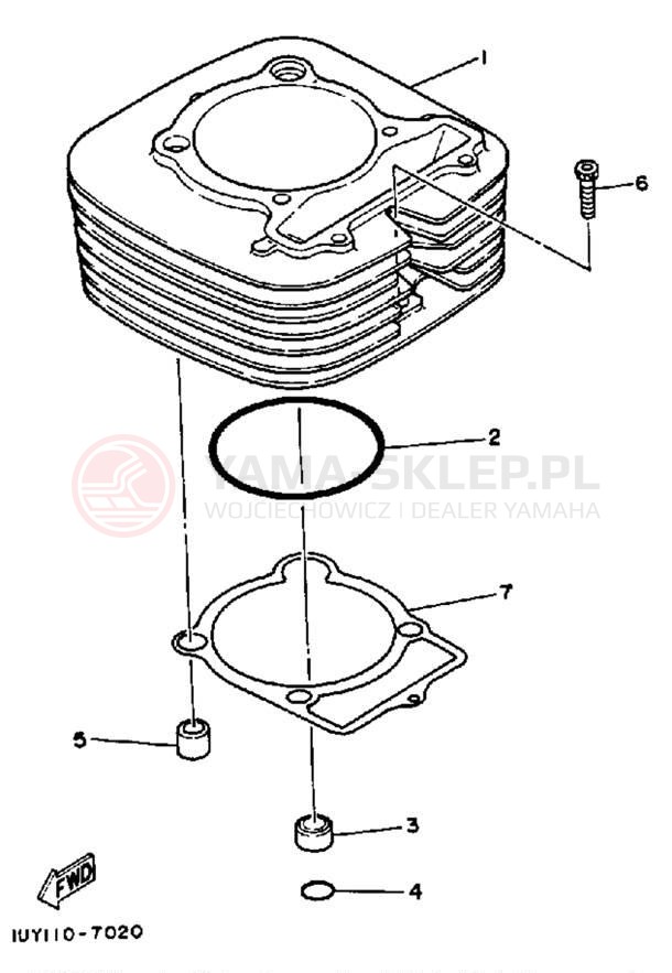 Schemat "cylinder" do Yamaha WARRIOR YFM350XT