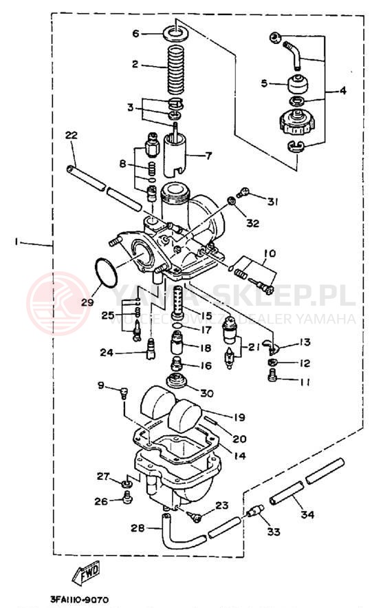 Schemat "Gaźnik" do Yamaha BREEZE YFA1B