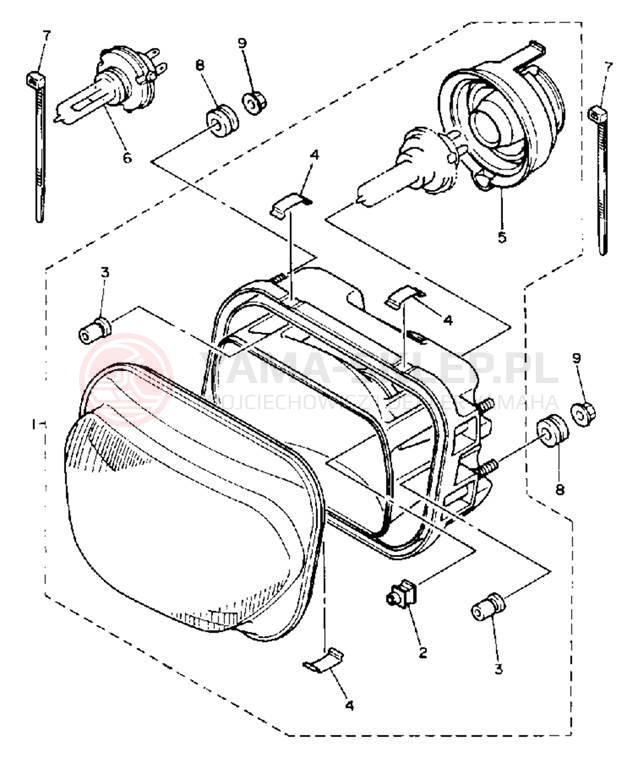 Schemat "Lampa przód" do Yamaha SECA II XJ600SE/XJ600SEC