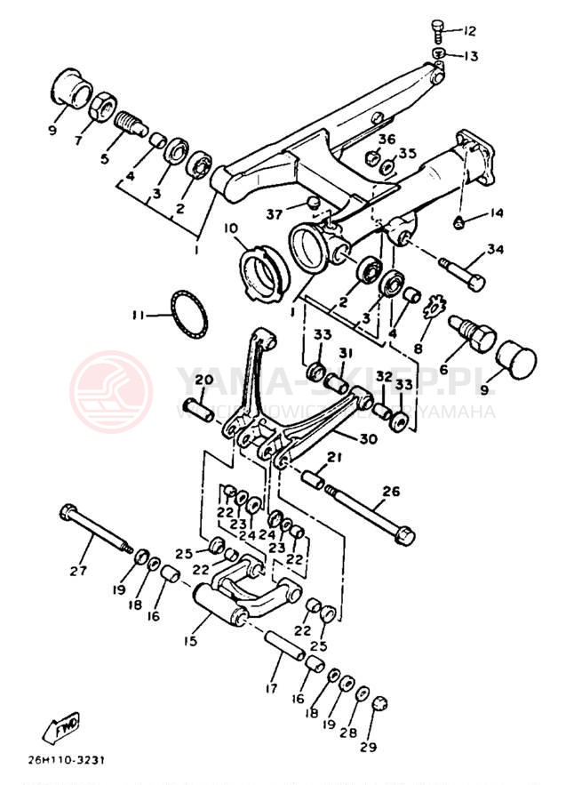 Schemat "wahacz" do Yamaha XVZ12DL/XVZ12DKC2