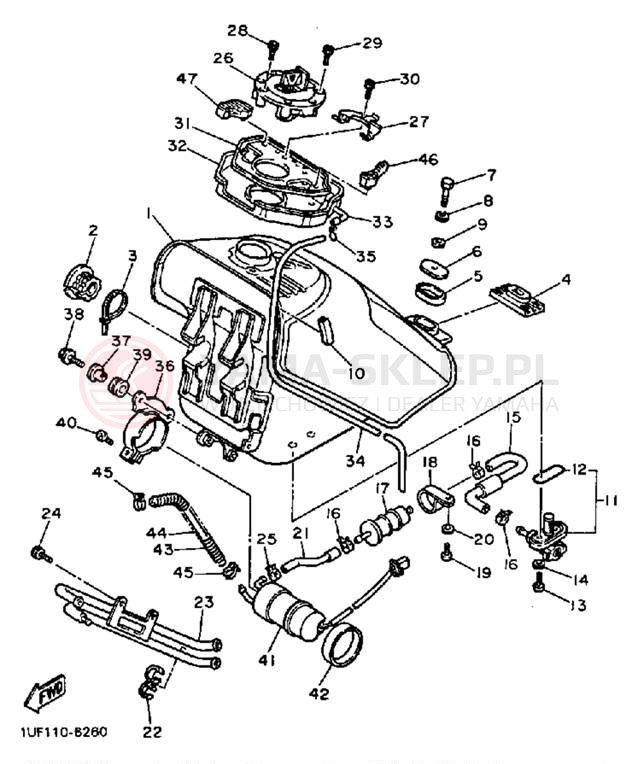 Schemat "zbiornik paliwa" do Yamaha FAZER FZX700SC/FZX700S