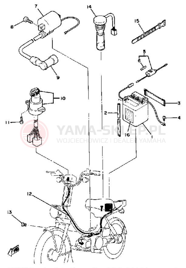 Schemat "układ elektryczny" do Yamaha QT50G