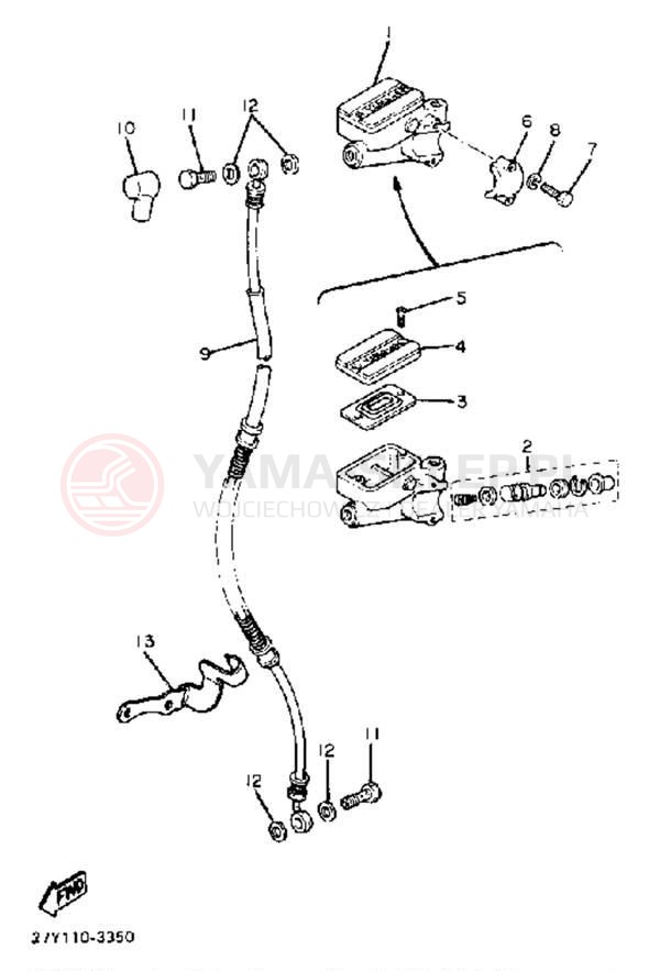 Schemat "Pompa hamulcowa przednia" do Yamaha XV920K