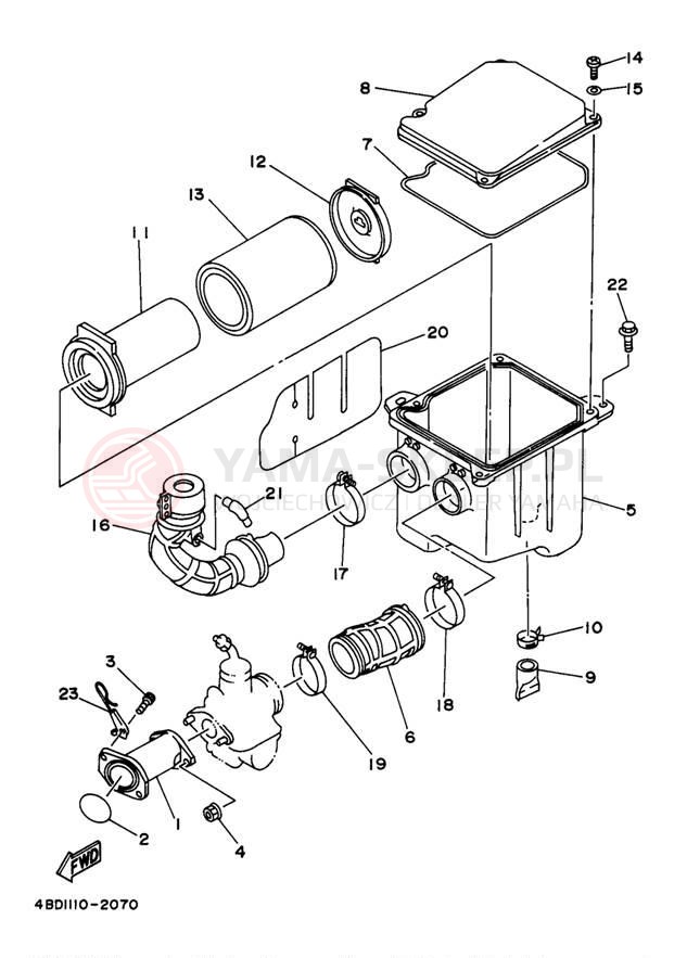 Schemat "Wtrysk paliwa" do Yamaha TIMBERWOLF 4WD YFB250FWJ